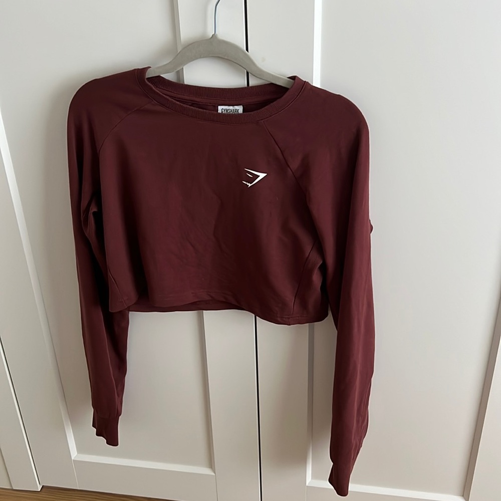 Gymshark burgundy cropped pullover